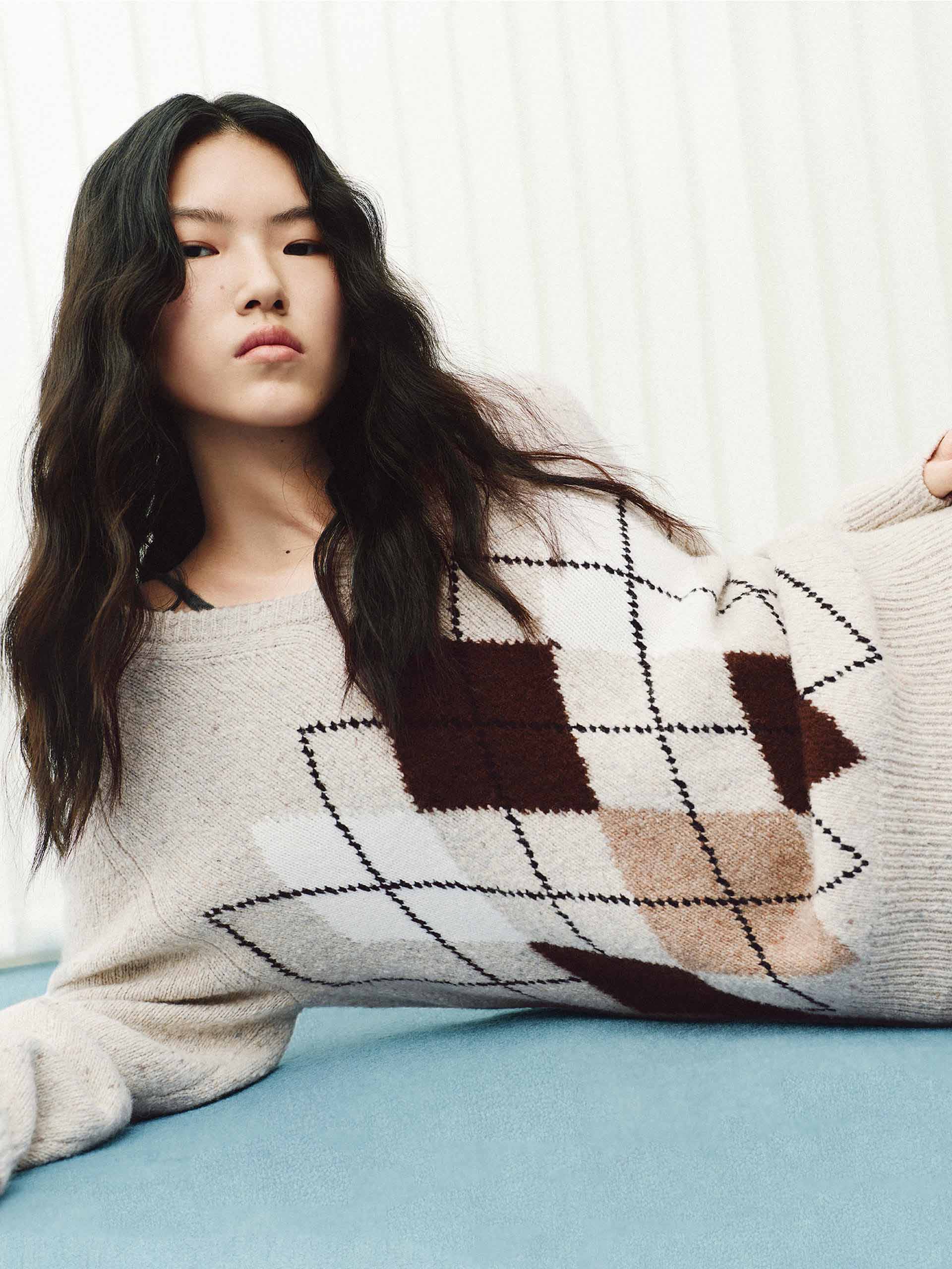 Argyle V-neck Sweater