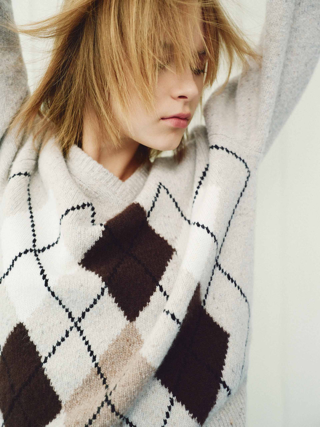 Argyle V-neck Sweater