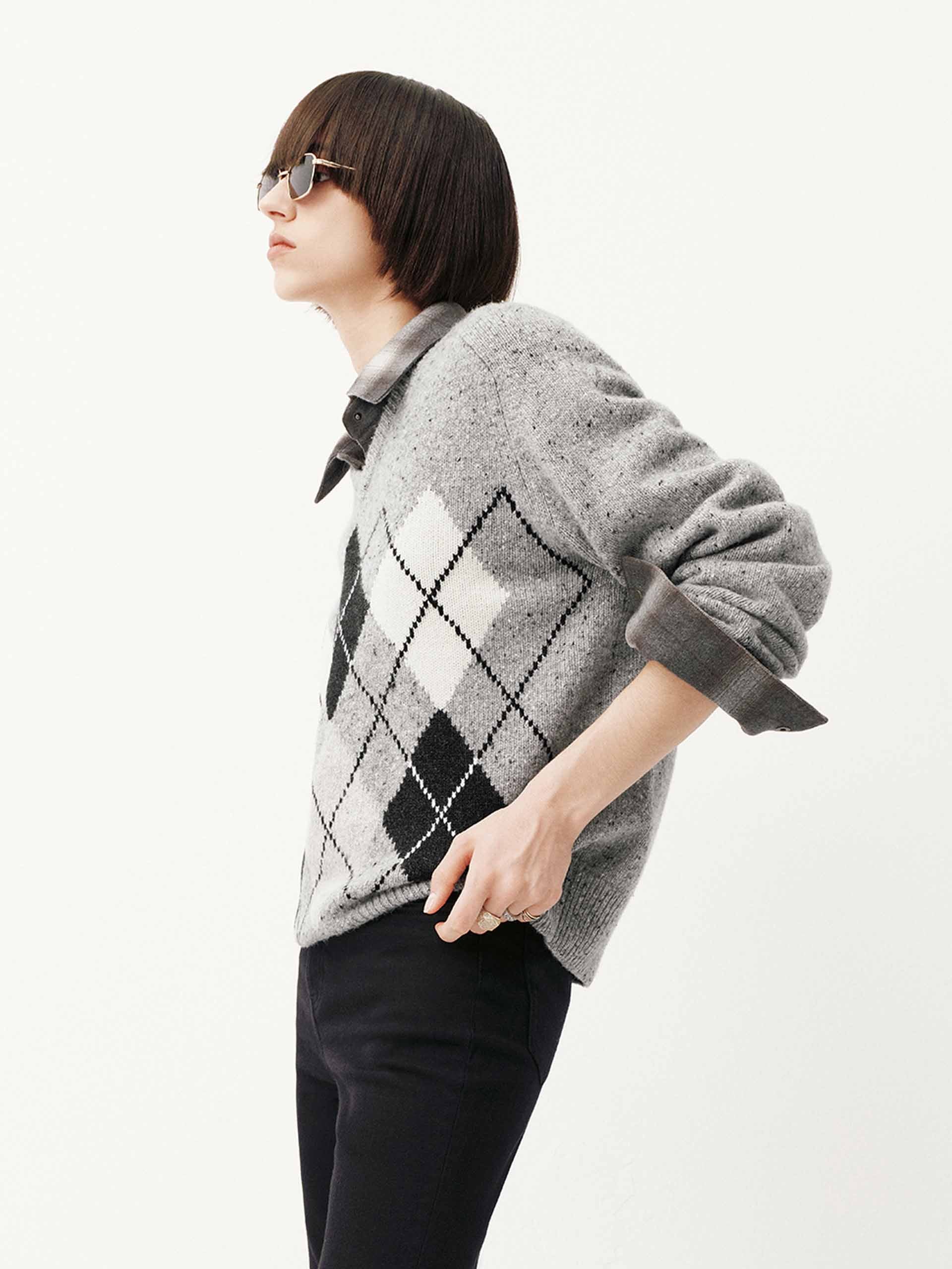 Argyle V-neck Sweater