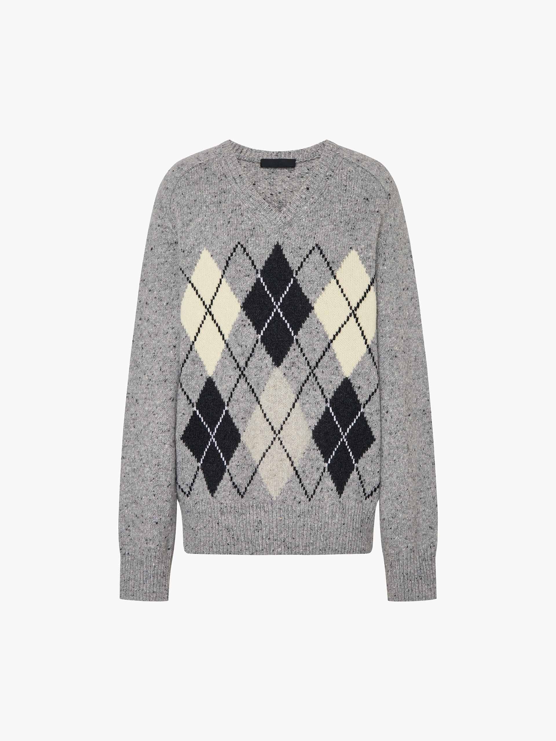 Argyle V-neck Sweater