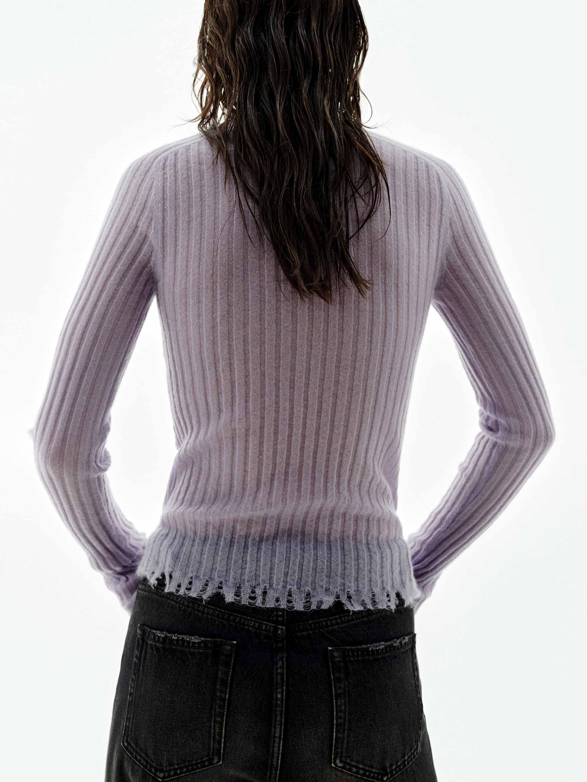 Turtleneck Raw Hem Sweater