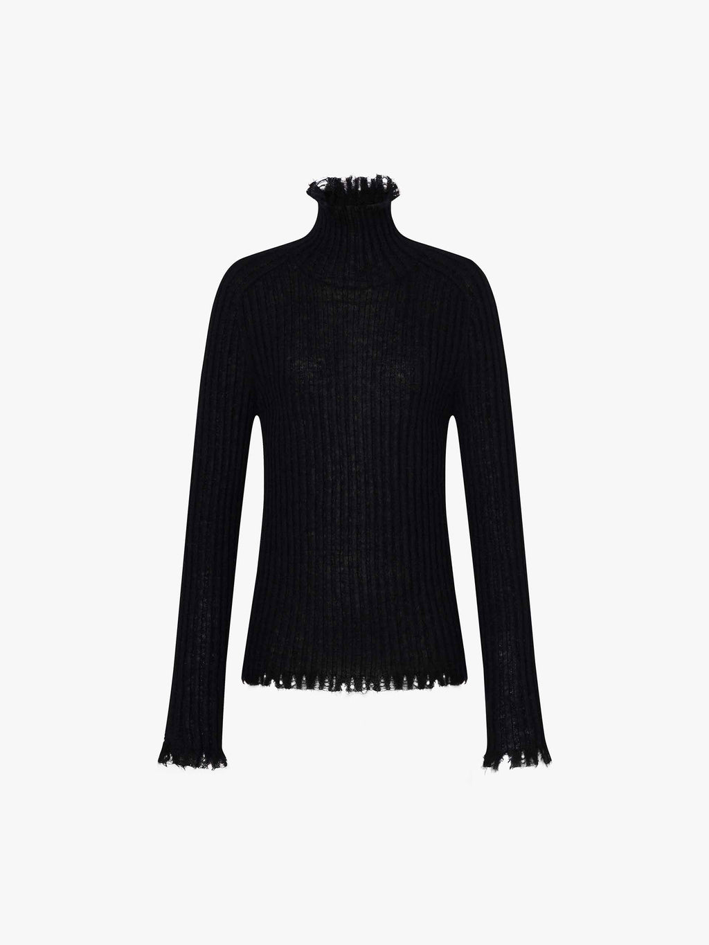 Turtleneck Raw Hem Sweater
