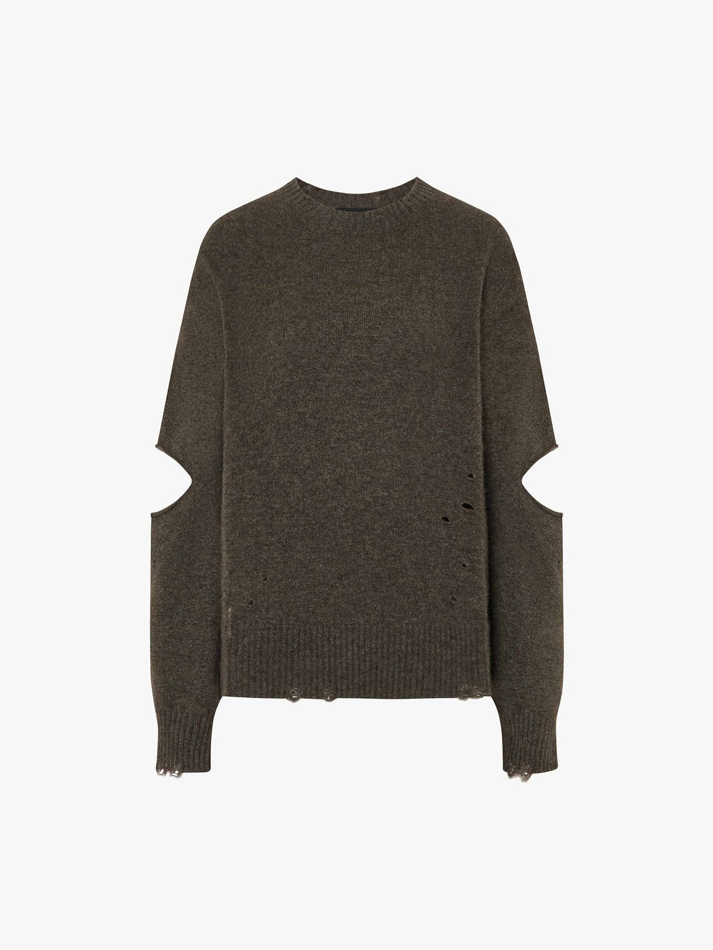 Ripped Cutout Sleeves Knitted Top