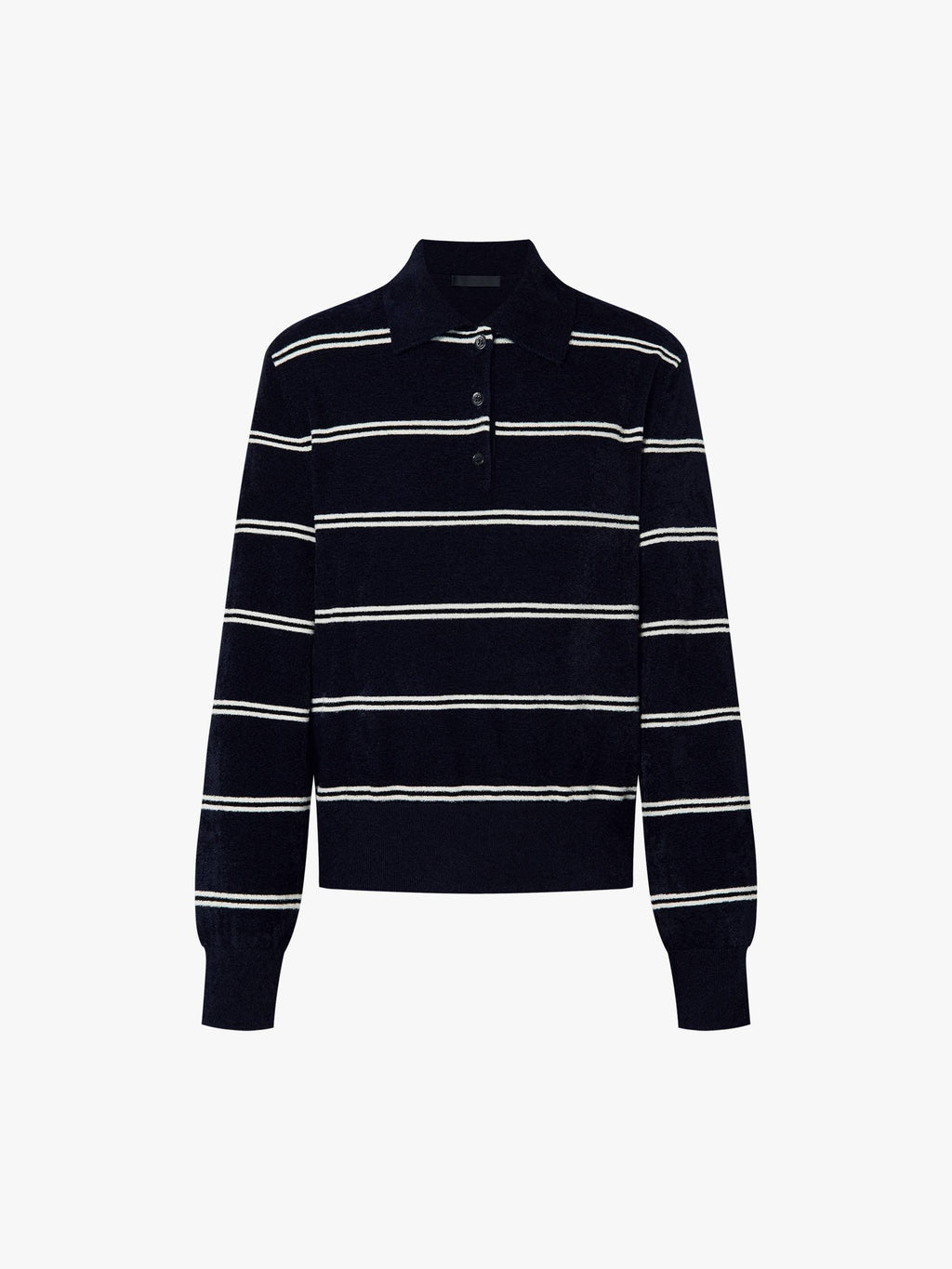 Stripe Pattern Polo Sweater