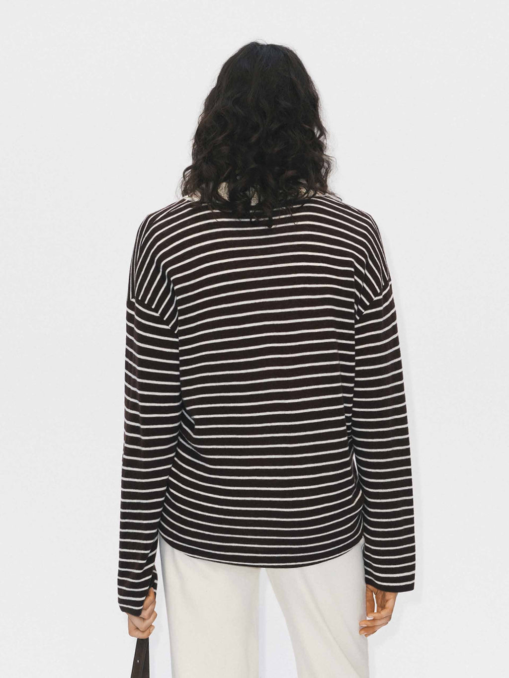 V-neck Striped Wool Sweater