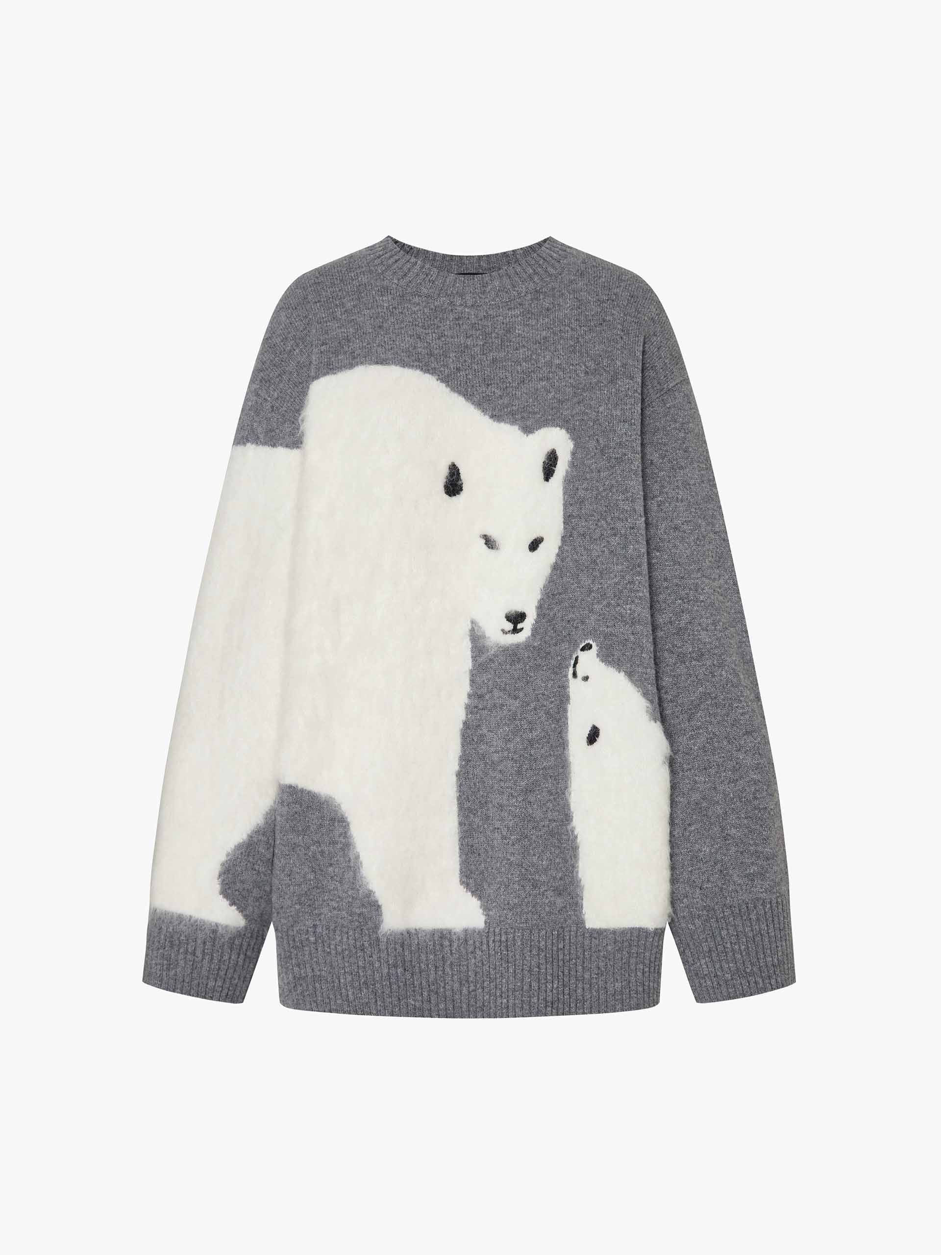 Contrast Polar Bear Pattern Sweater