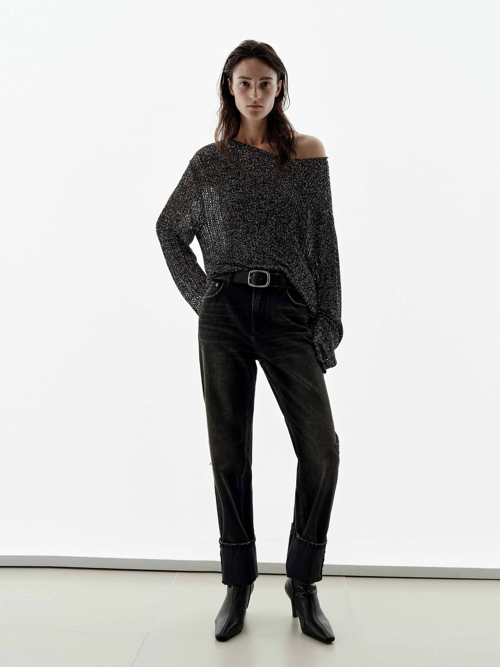 Sequin Crochet Knitted Top