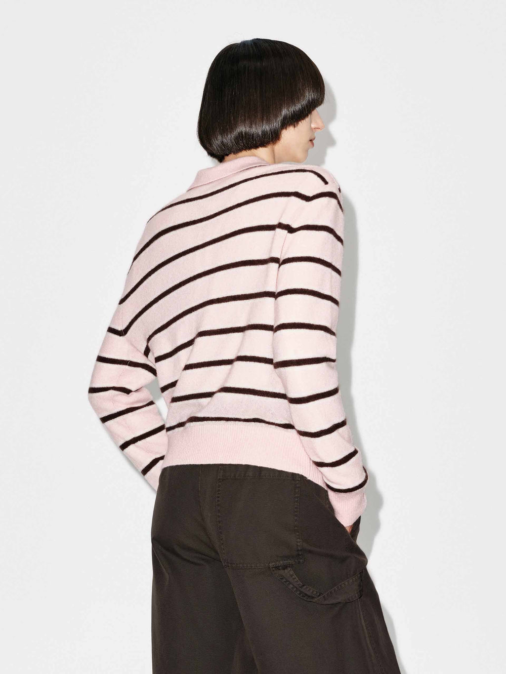 Polo Collar Stripe Sweater