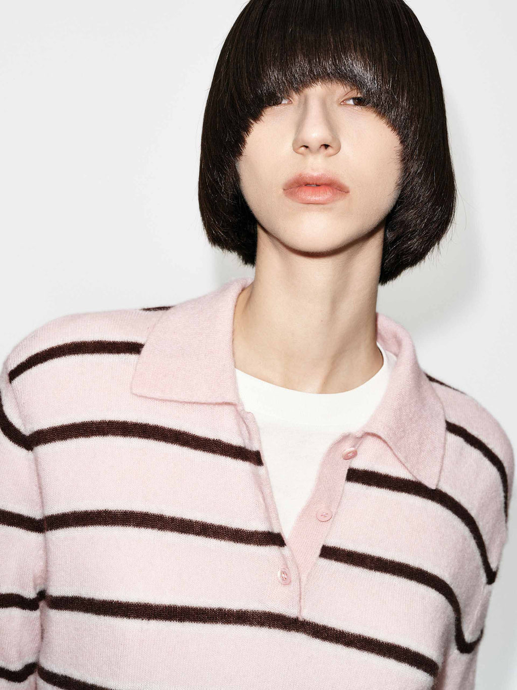 Polo Collar Stripe Sweater