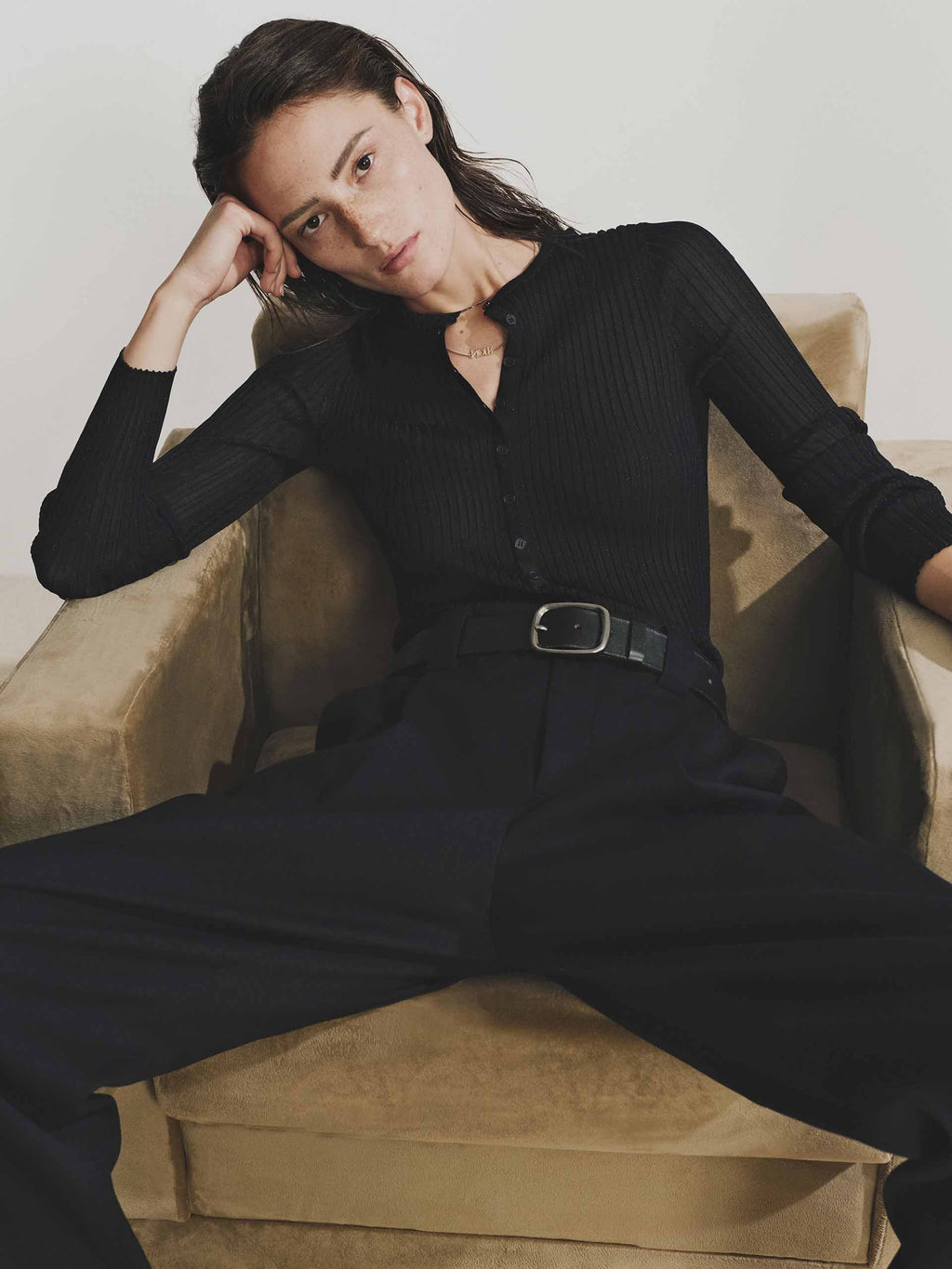 Half Button Lurex Sweater
