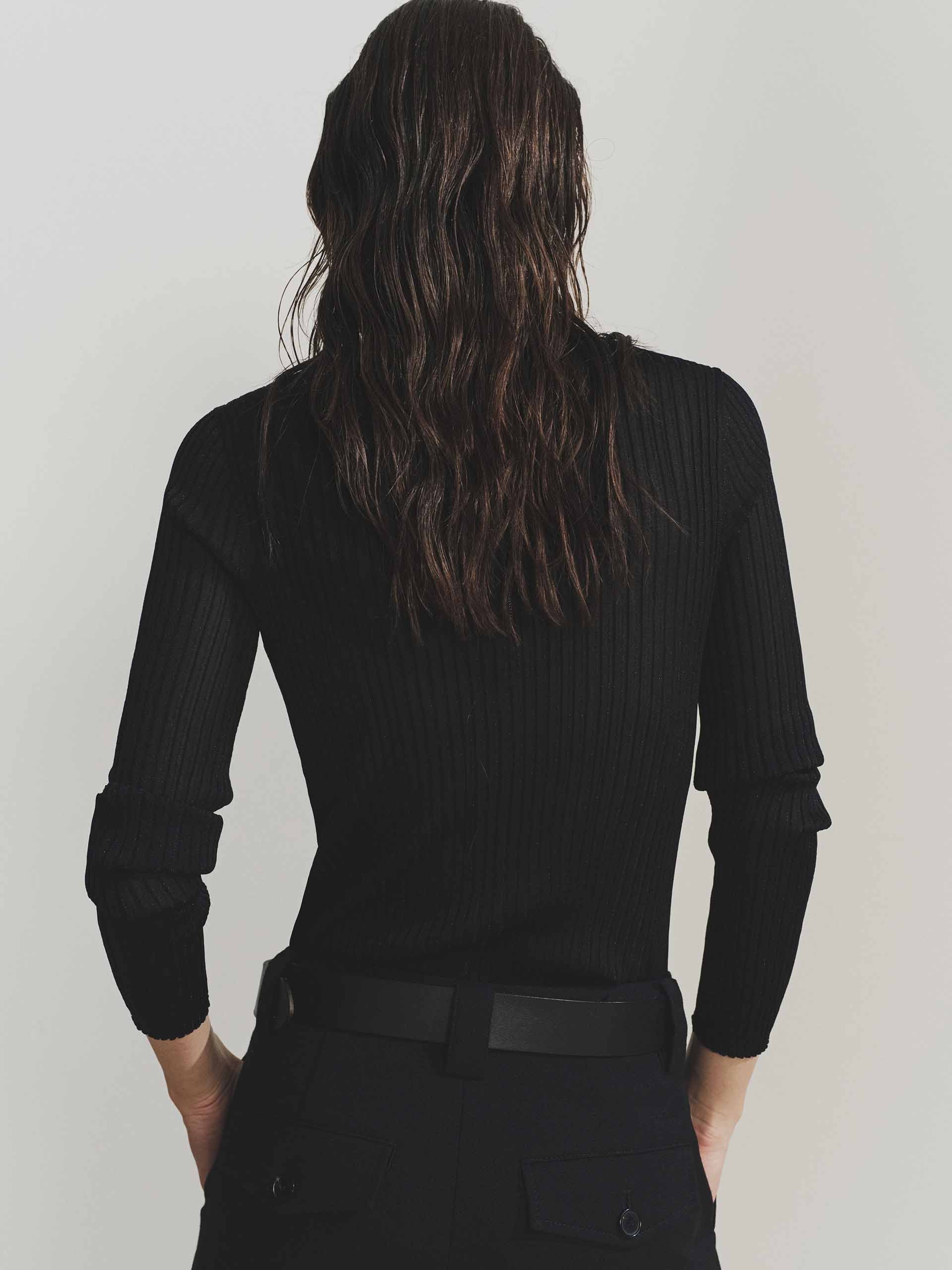 Half Button Lurex Sweater