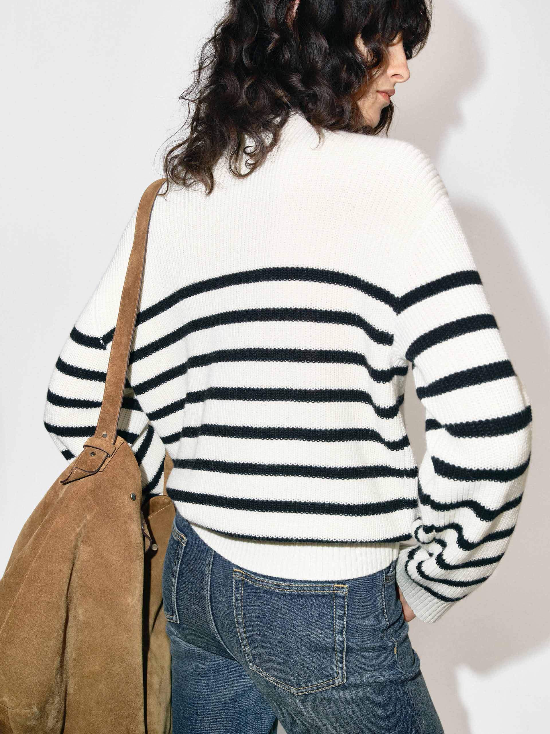 Henley Collar Wool Sweater
