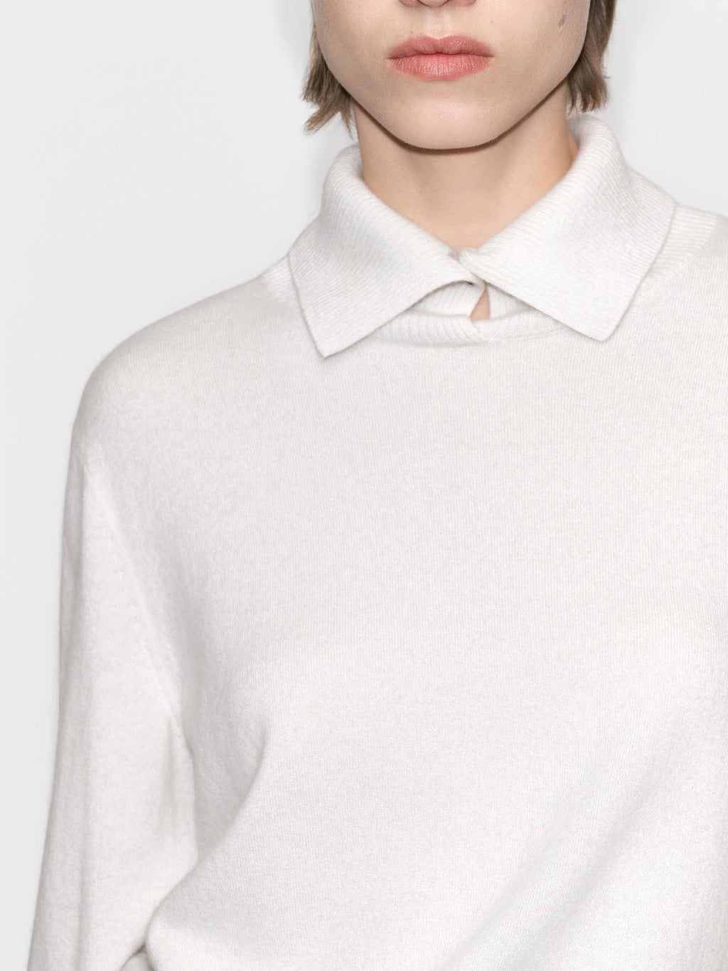 Ribbed Collar Knitted Sweater