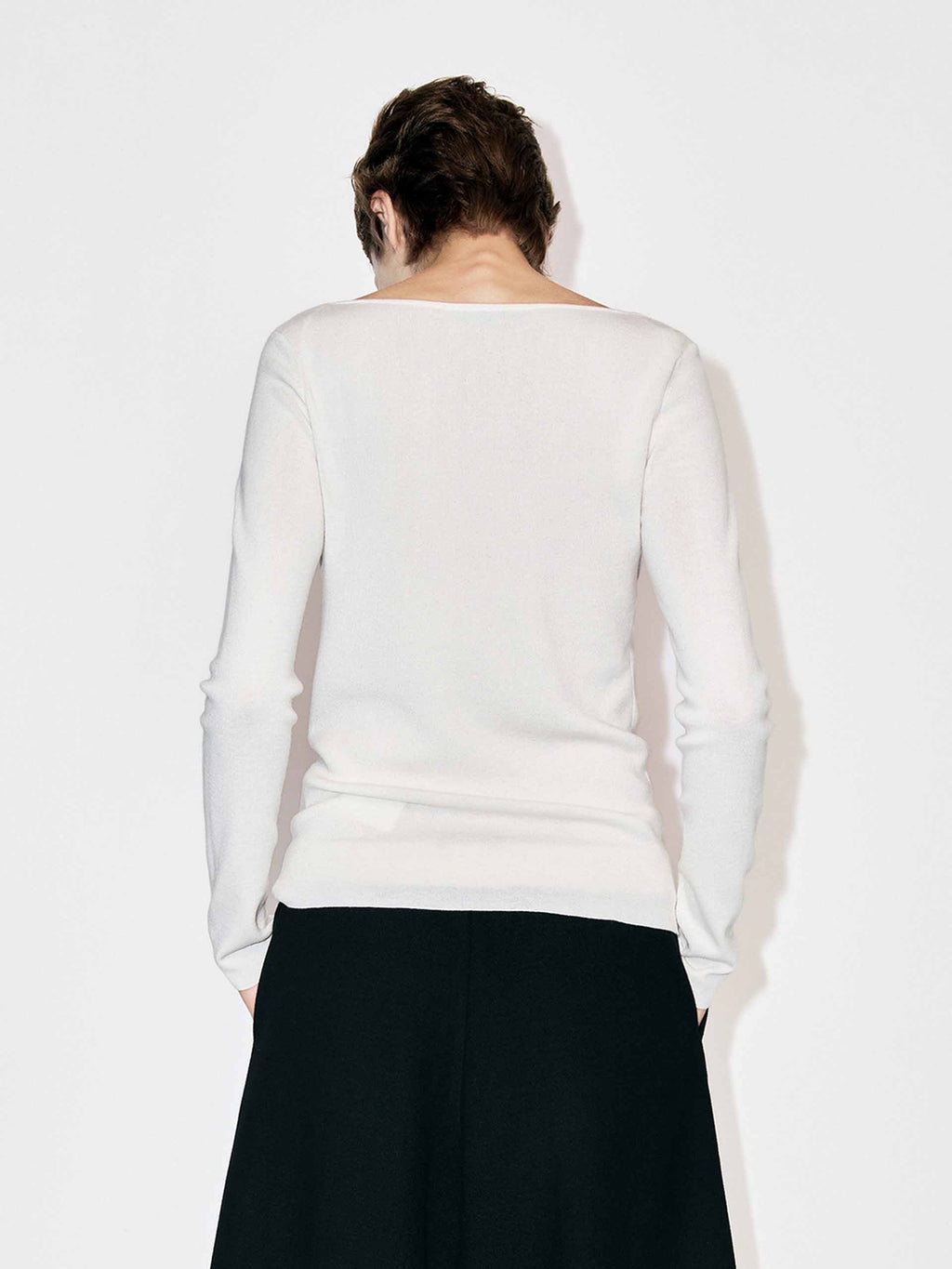 Wool Blend Fitted Knitted Top