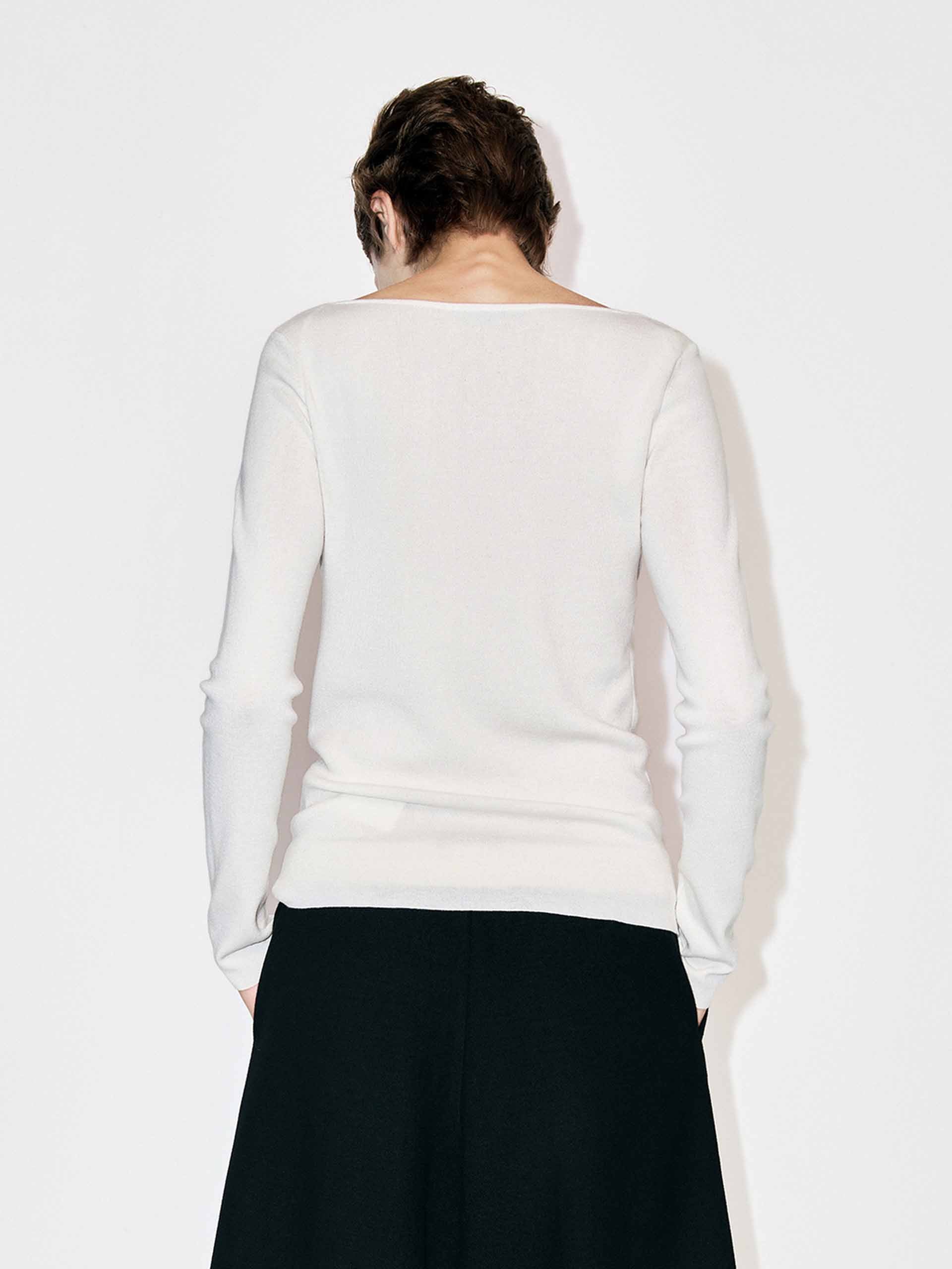 Wool Blend Fitted Knitted Top