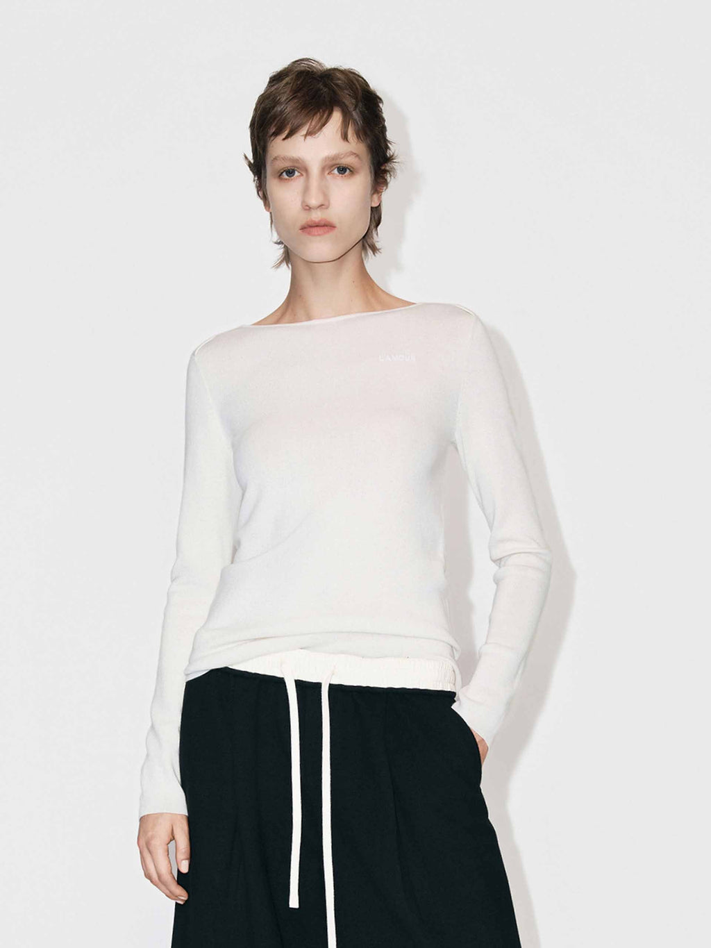 Wool Blend Fitted Knitted Top