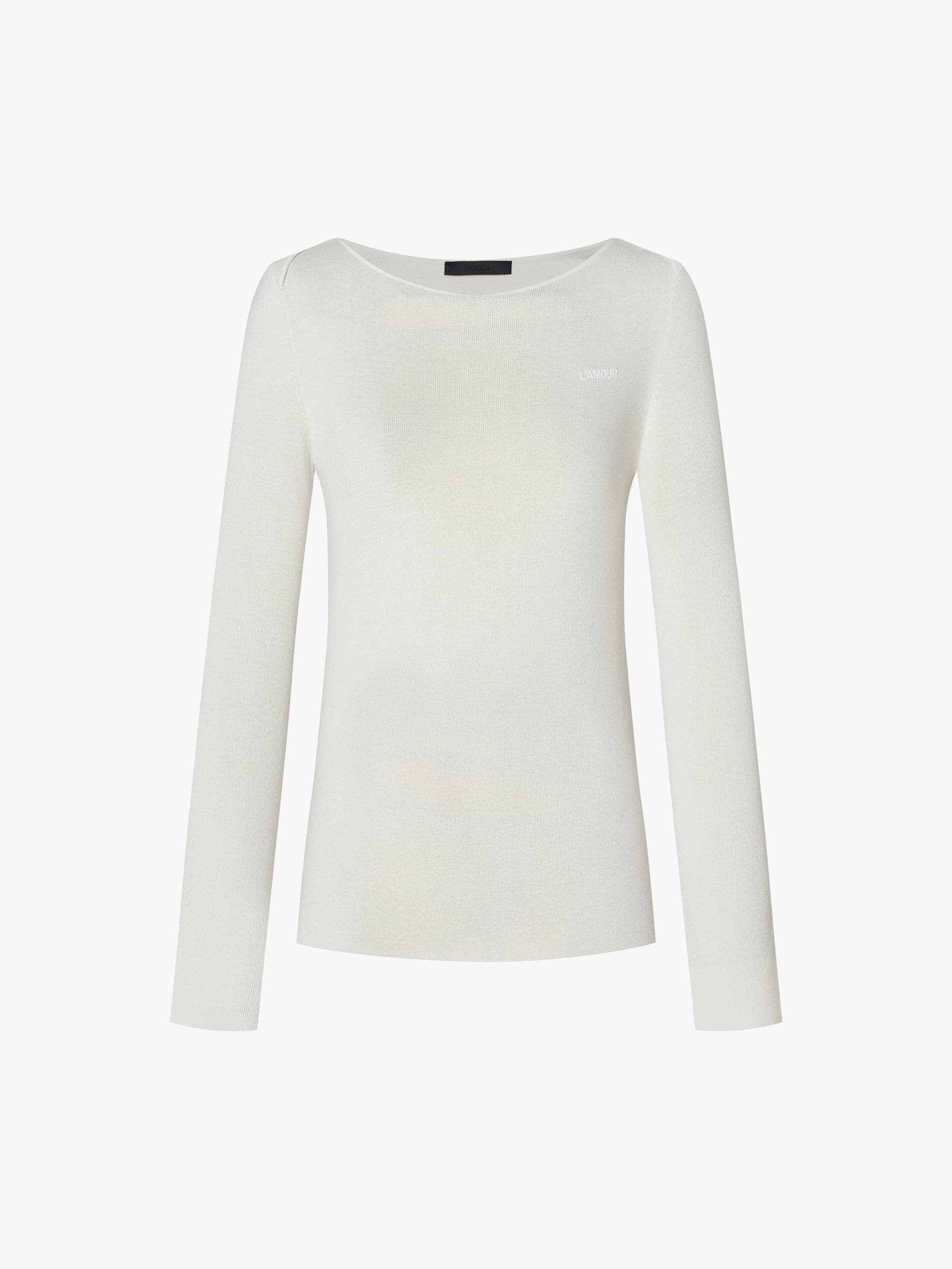 Wool Blend Fitted Knitted Top