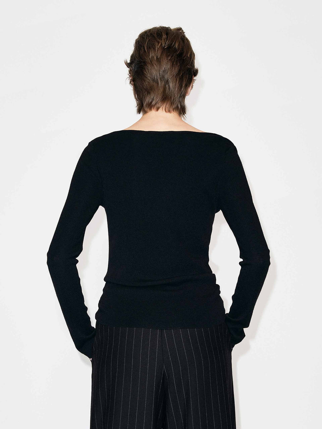 Wool Blend Fitted Knitted Top