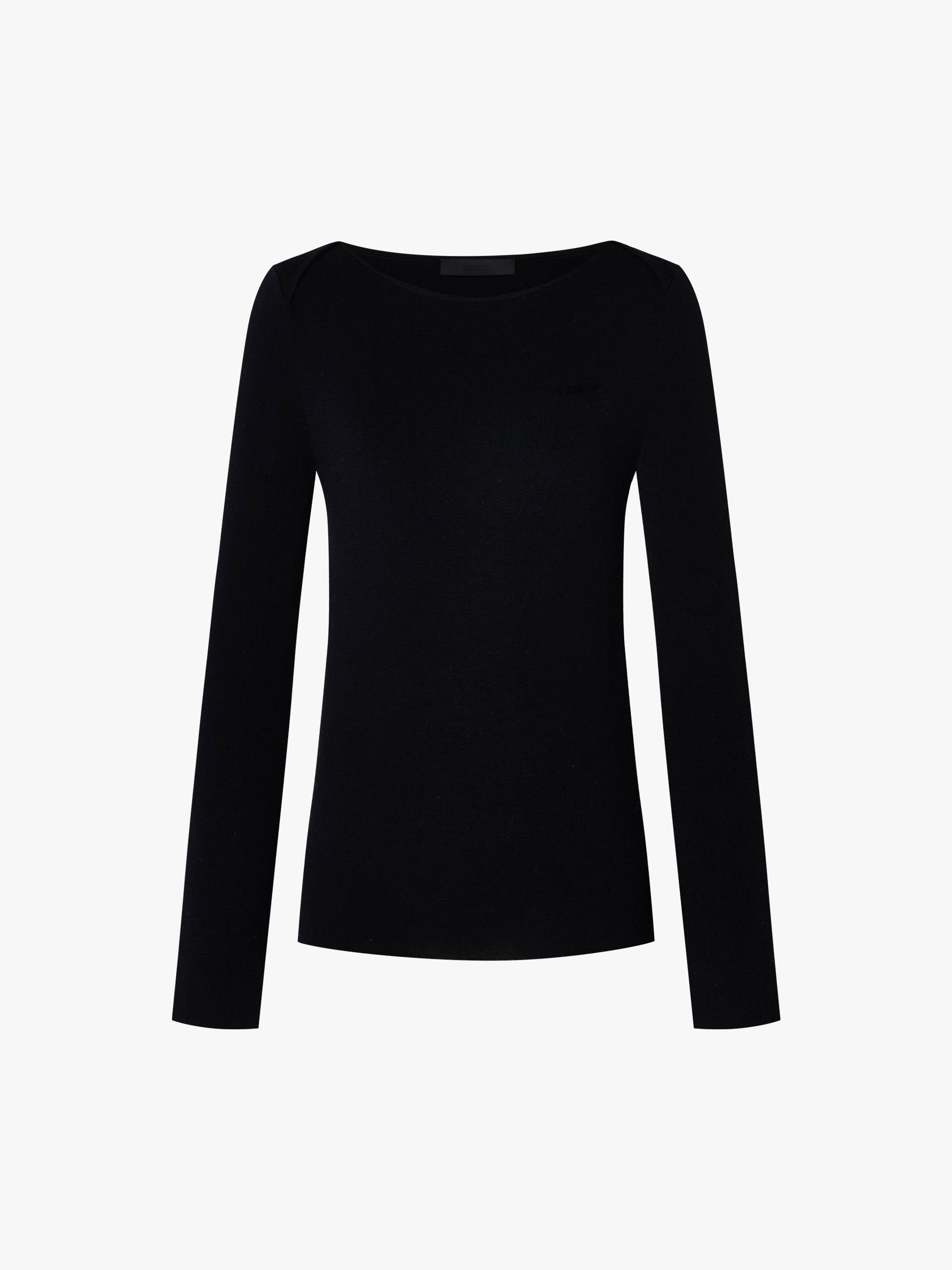 Wool Blend Fitted Knitted Top