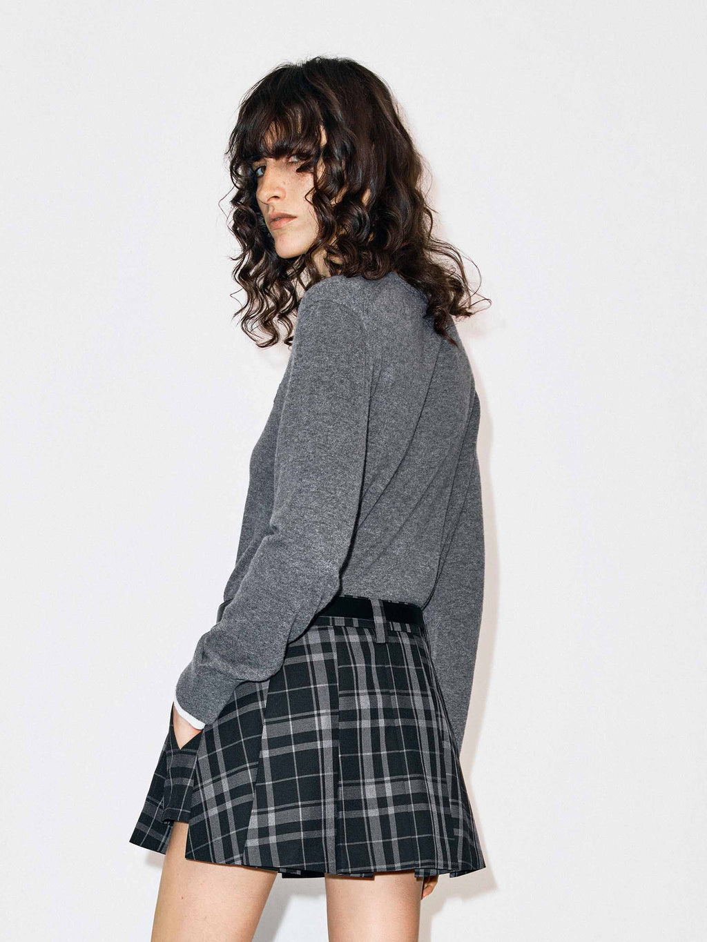 Wool Blend Contrast Knitted Top