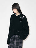 Ink Splashed Ripped Sweater