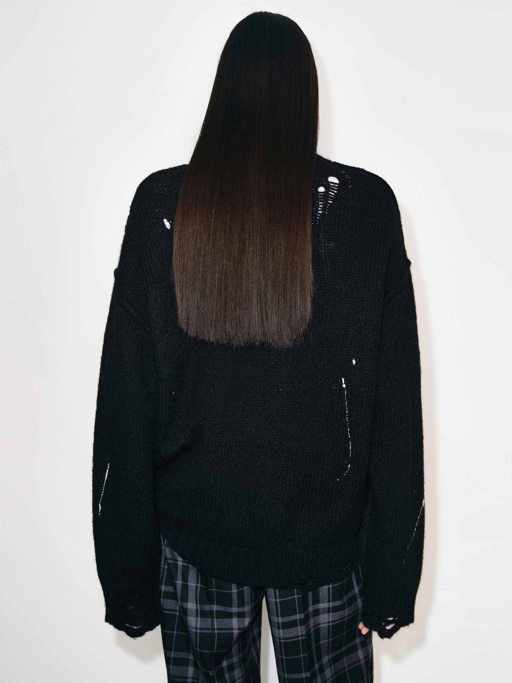 Ink Splashed Ripped Sweater