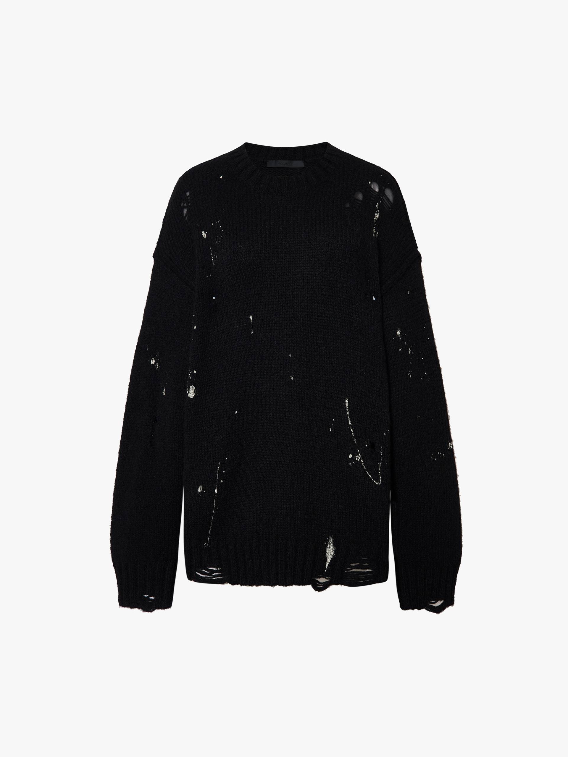 Ink Splashed Ripped Sweater