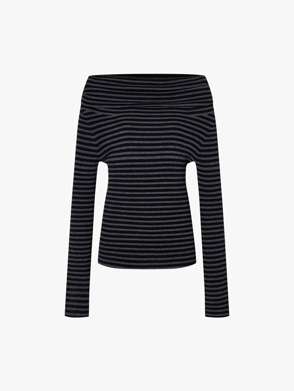 Off-shoulder Fitted Knit Top