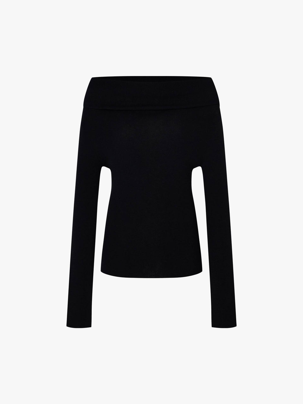 Off-shoulder Fitted Knit Top