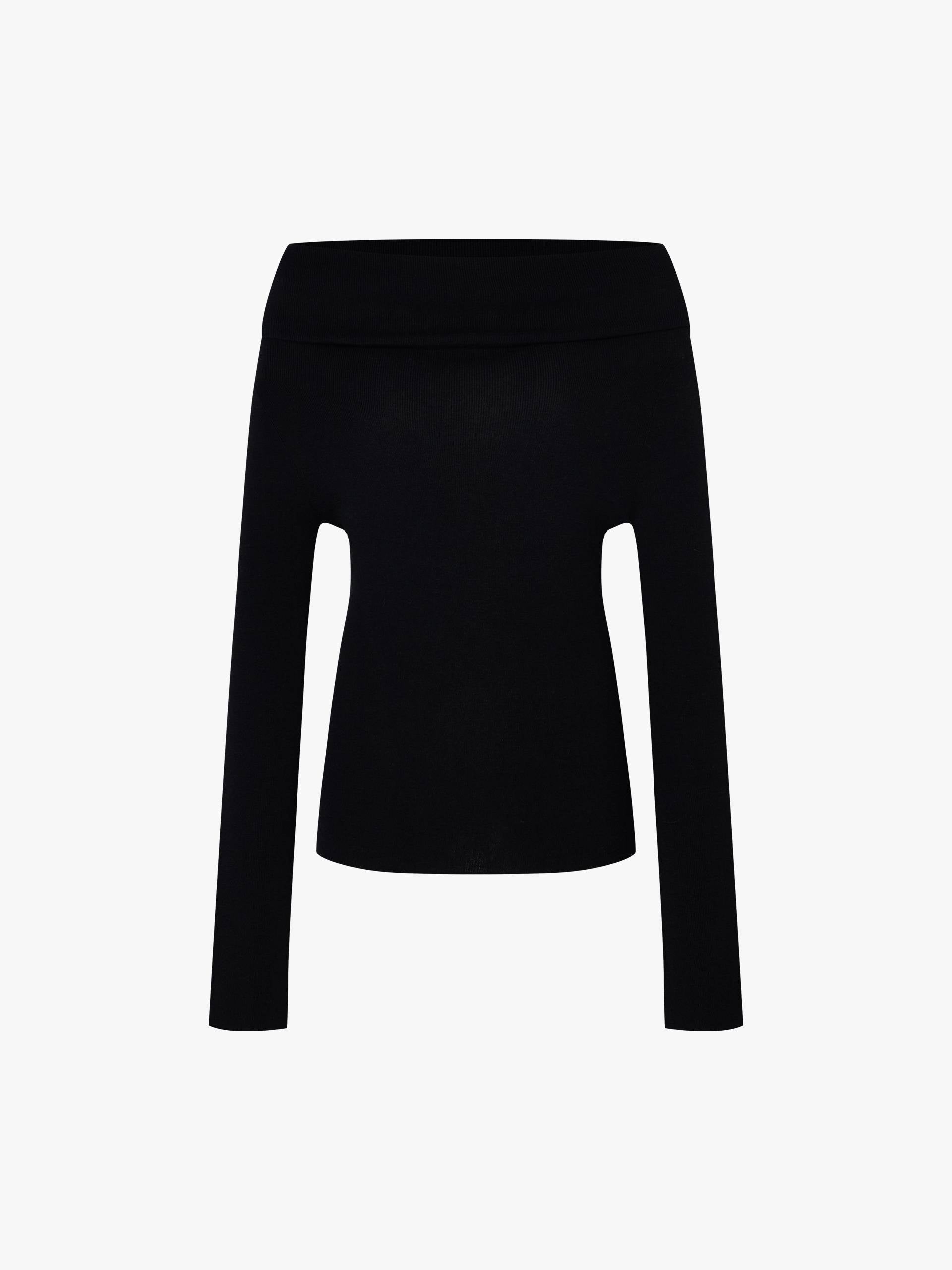 Off-shoulder Fitted Knit Top