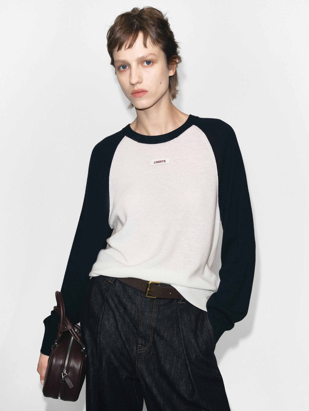 Contrast Wool Knitted Top