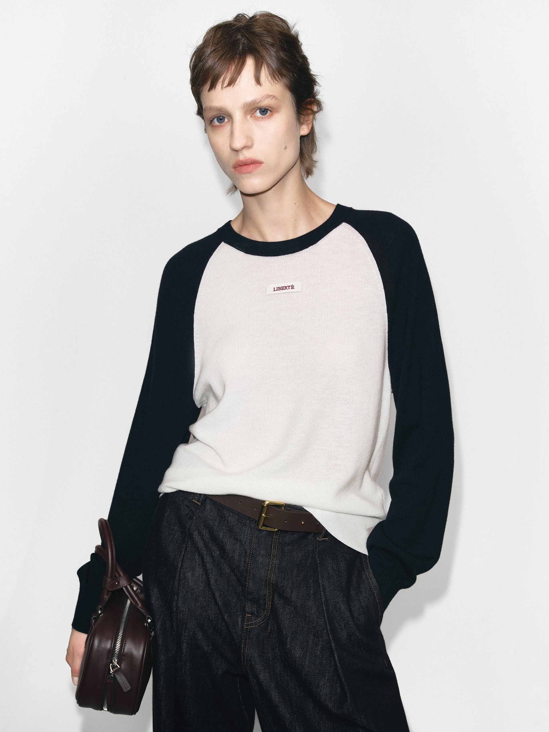 Contrast Wool Knitted Top