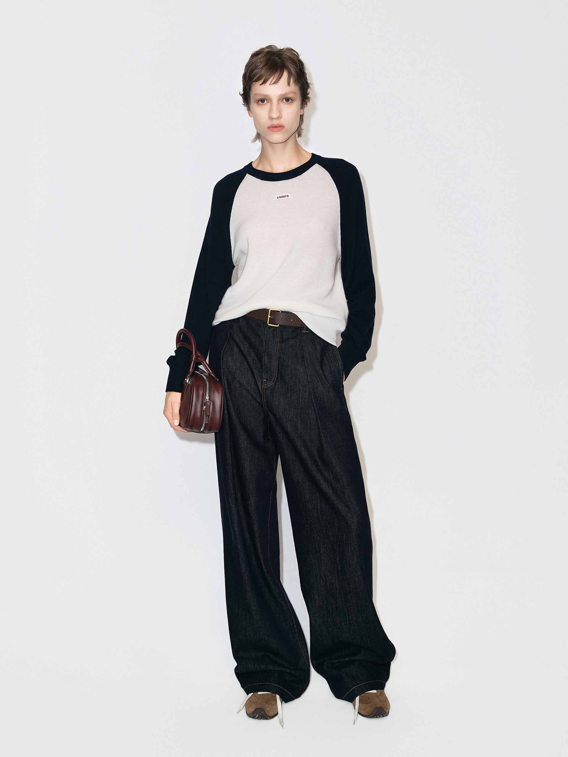 Contrast Wool Knitted Top
