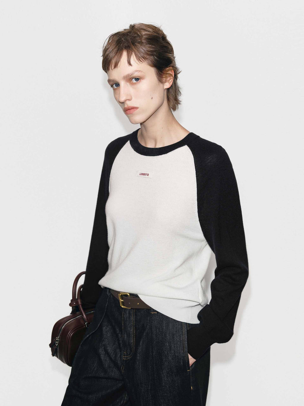 Contrast Wool Knitted Top