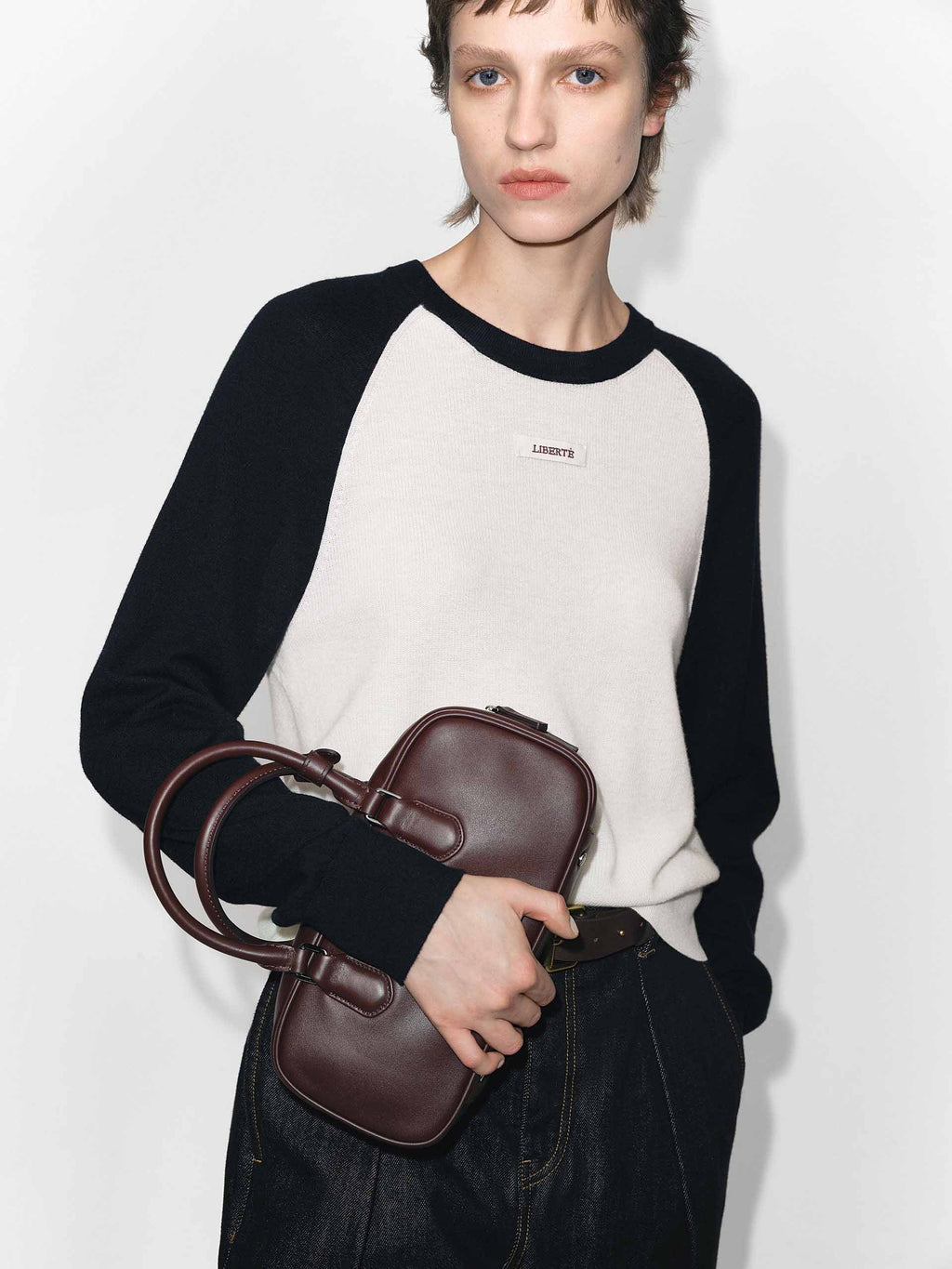 Contrast Wool Knitted Top