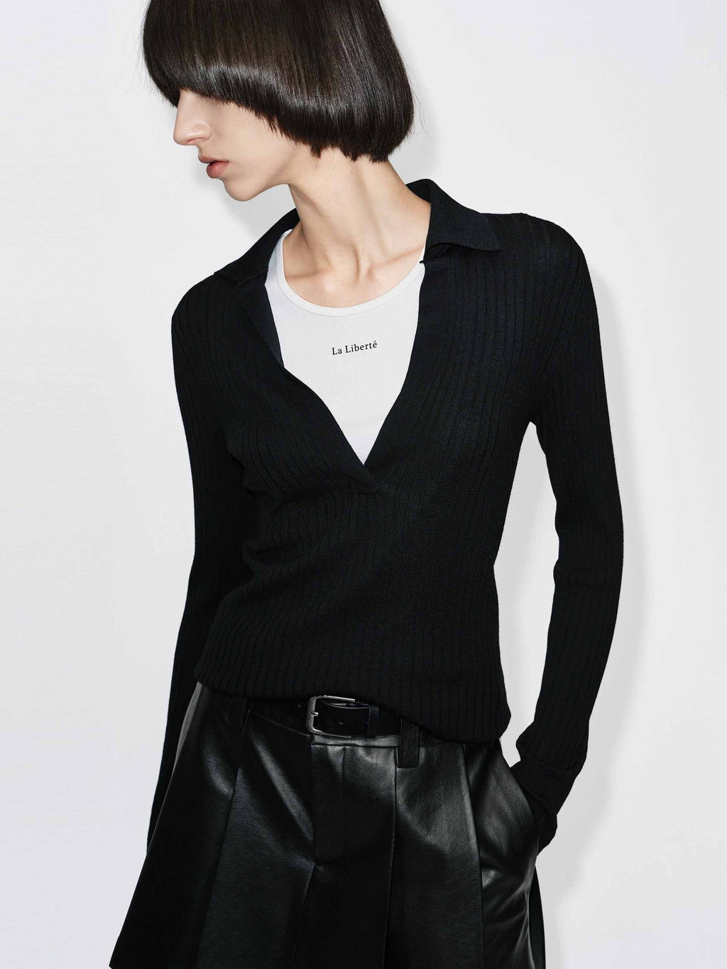 V-neck Wool Knitted Top