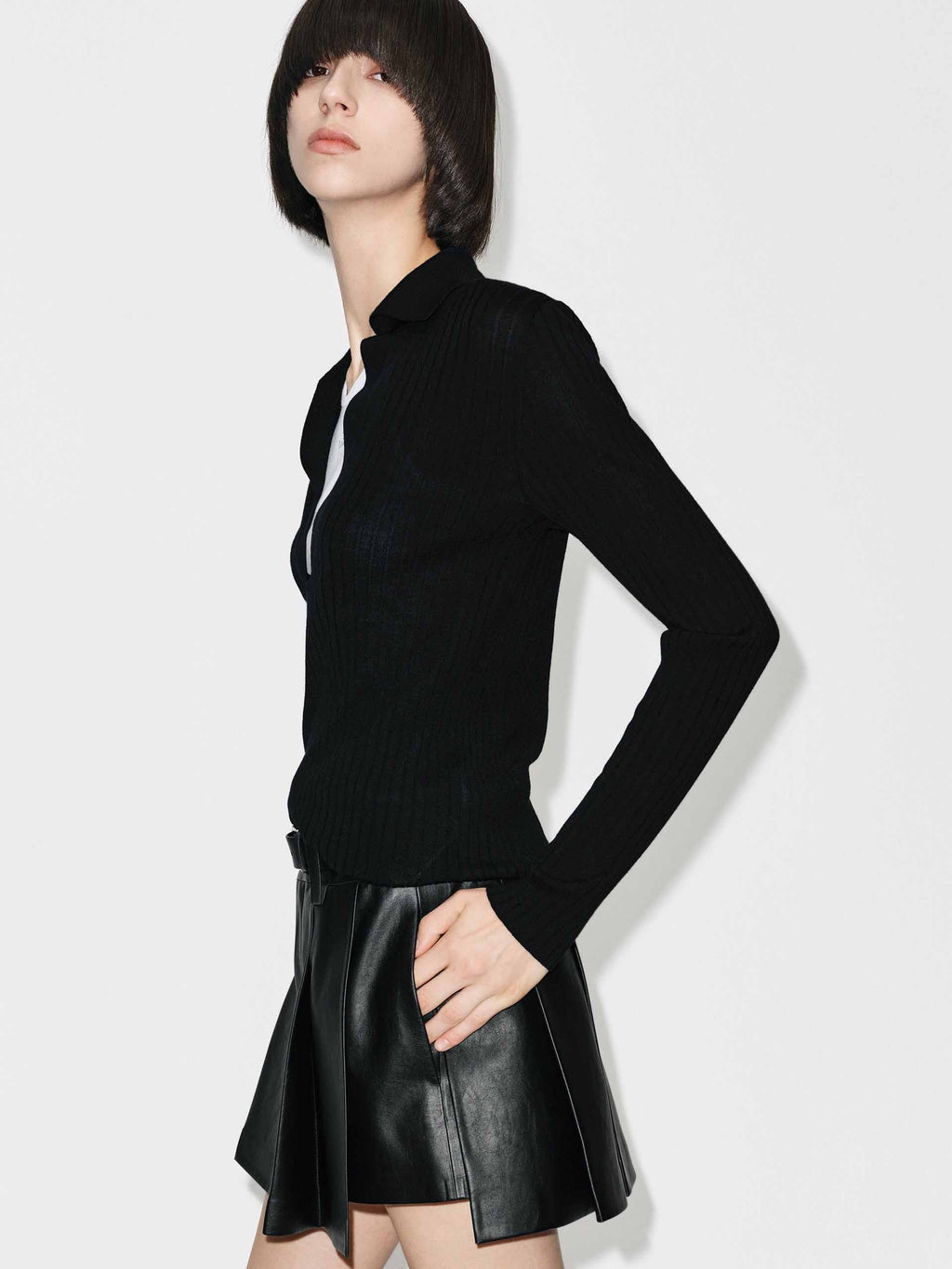 V-neck Wool Knitted Top