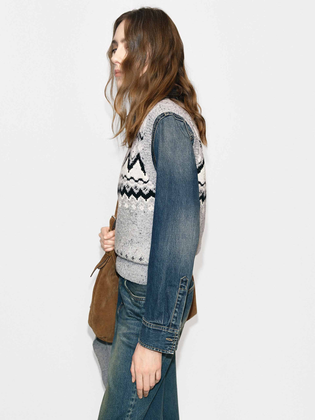 Included Alpaca Fair Isle Vest