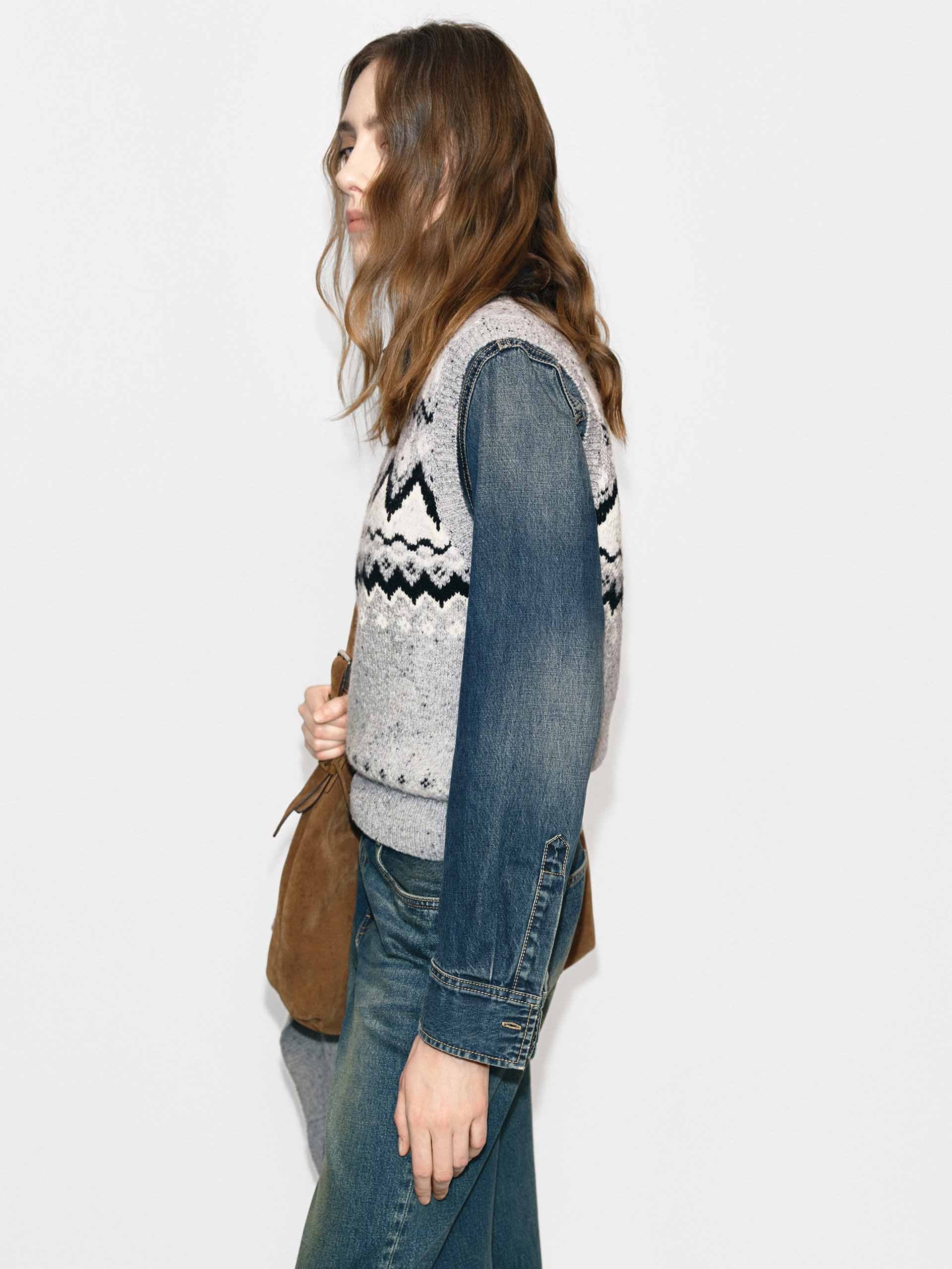 Included Alpaca Fair Isle Vest