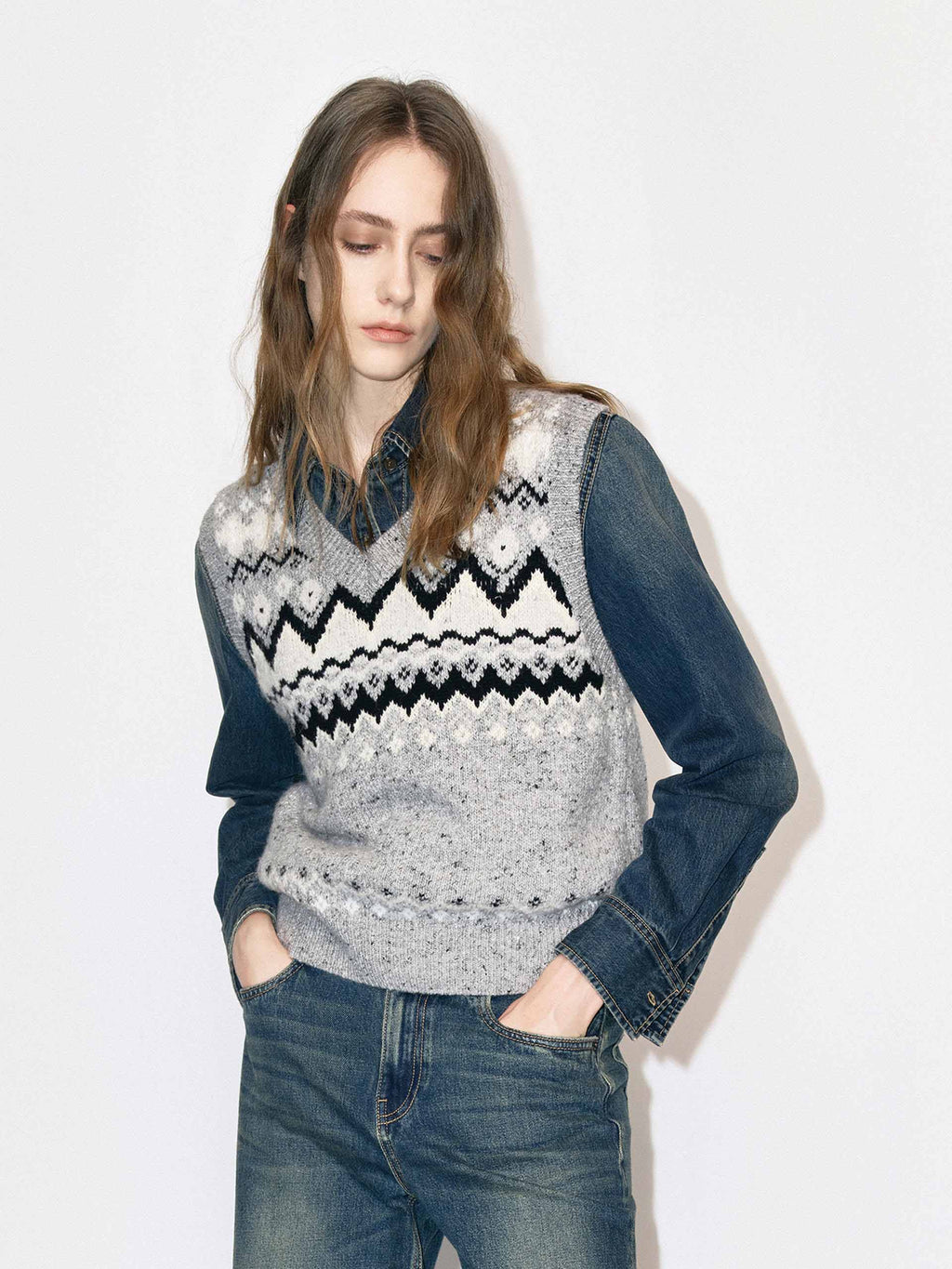 Included Alpaca Fair Isle Vest