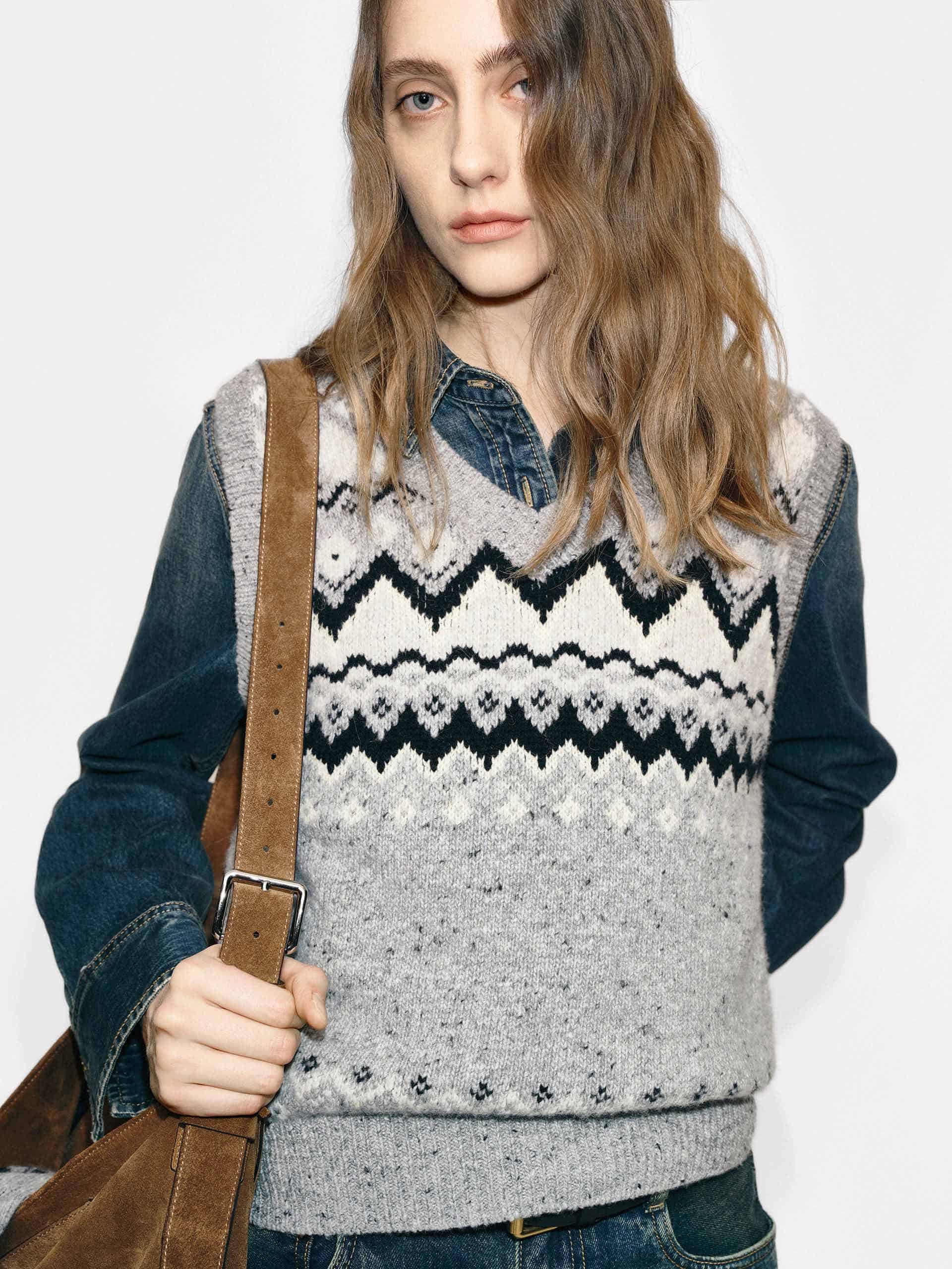 Included Alpaca Fair Isle Vest