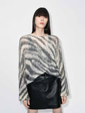 Striped Open Knitted Sweater