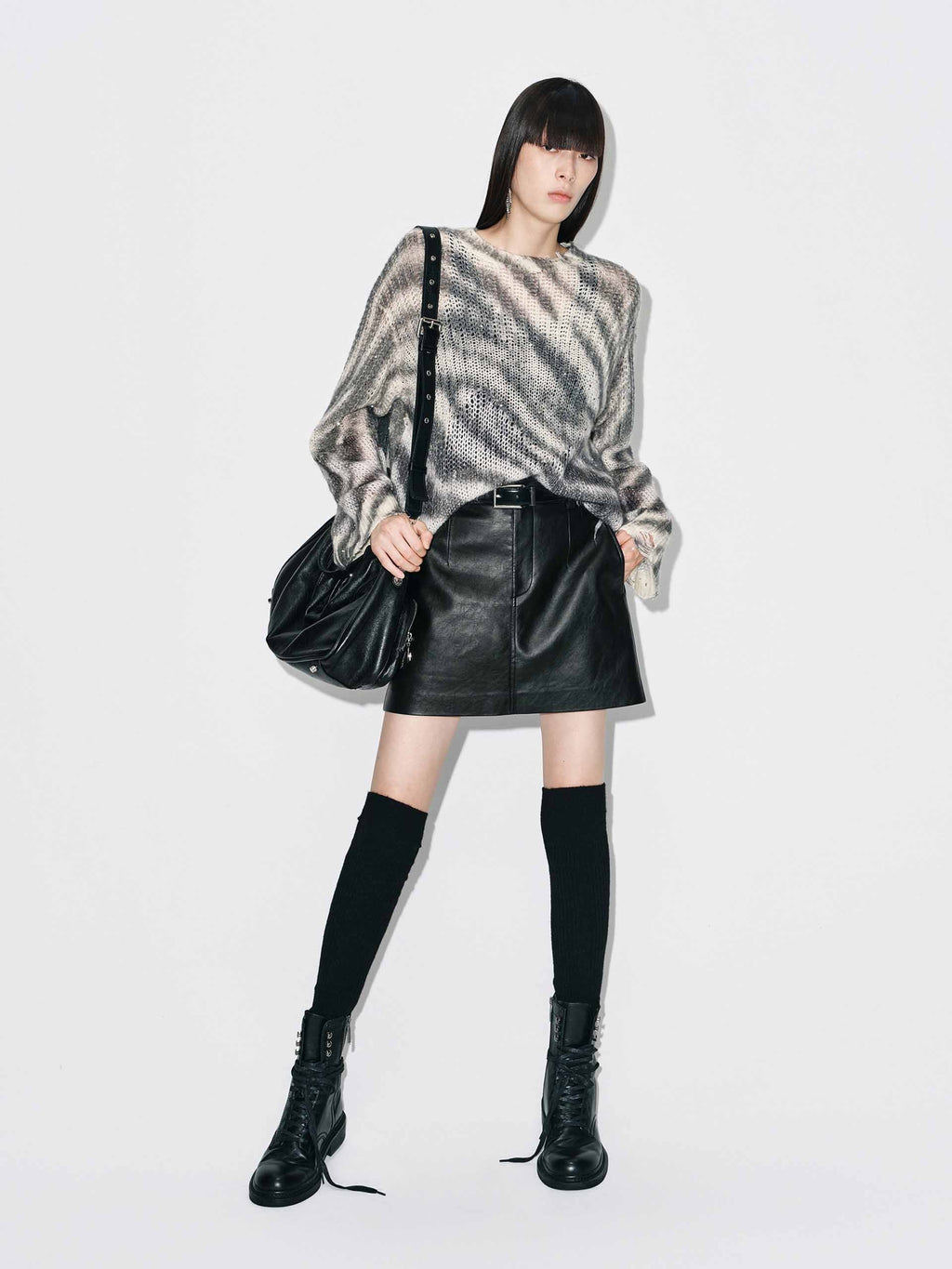 Striped Open Knitted Sweater