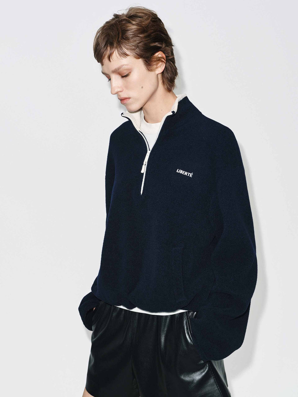 Wool Blend Zipper Sweater