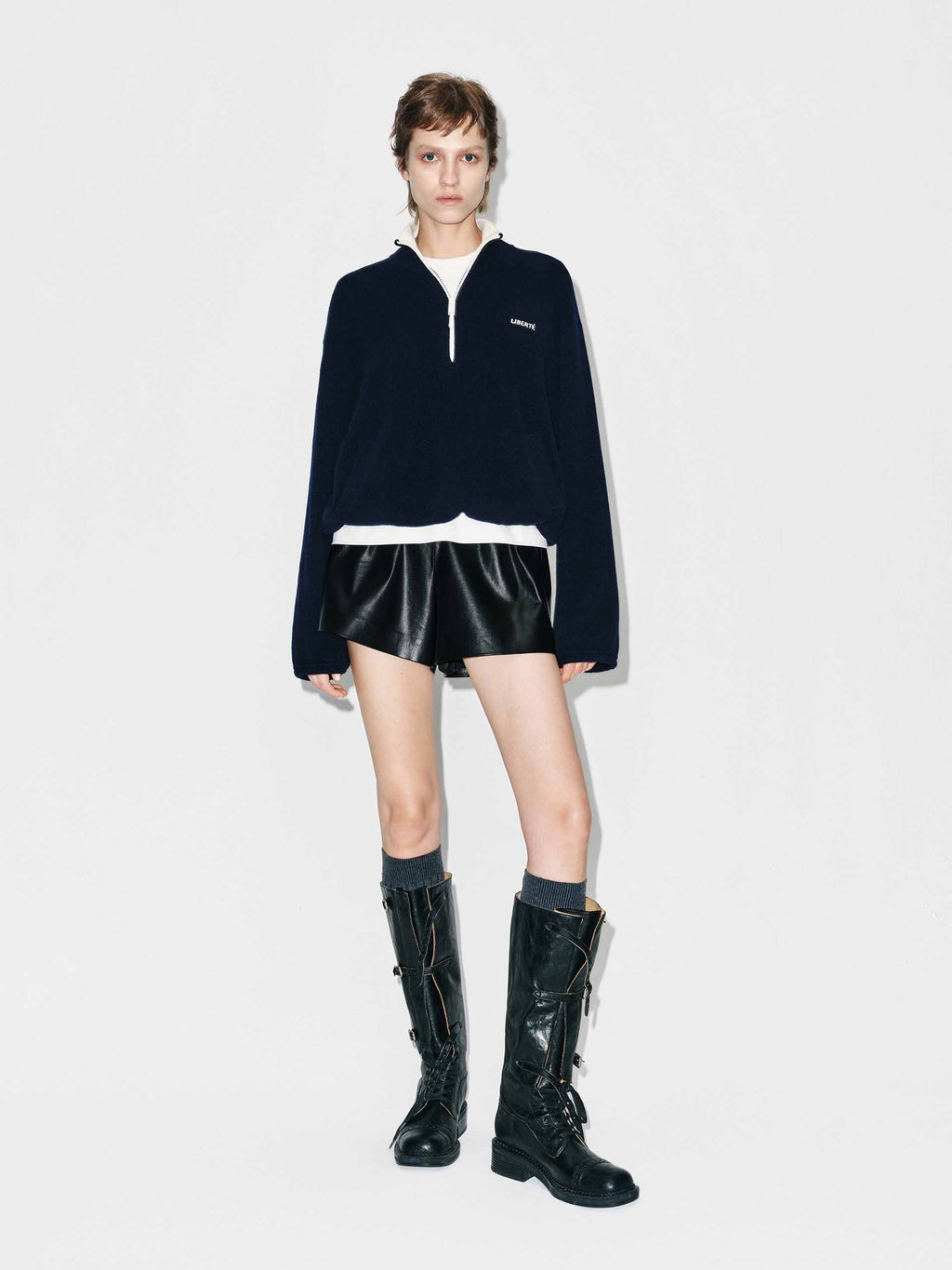 Wool Blend Zipper Sweater