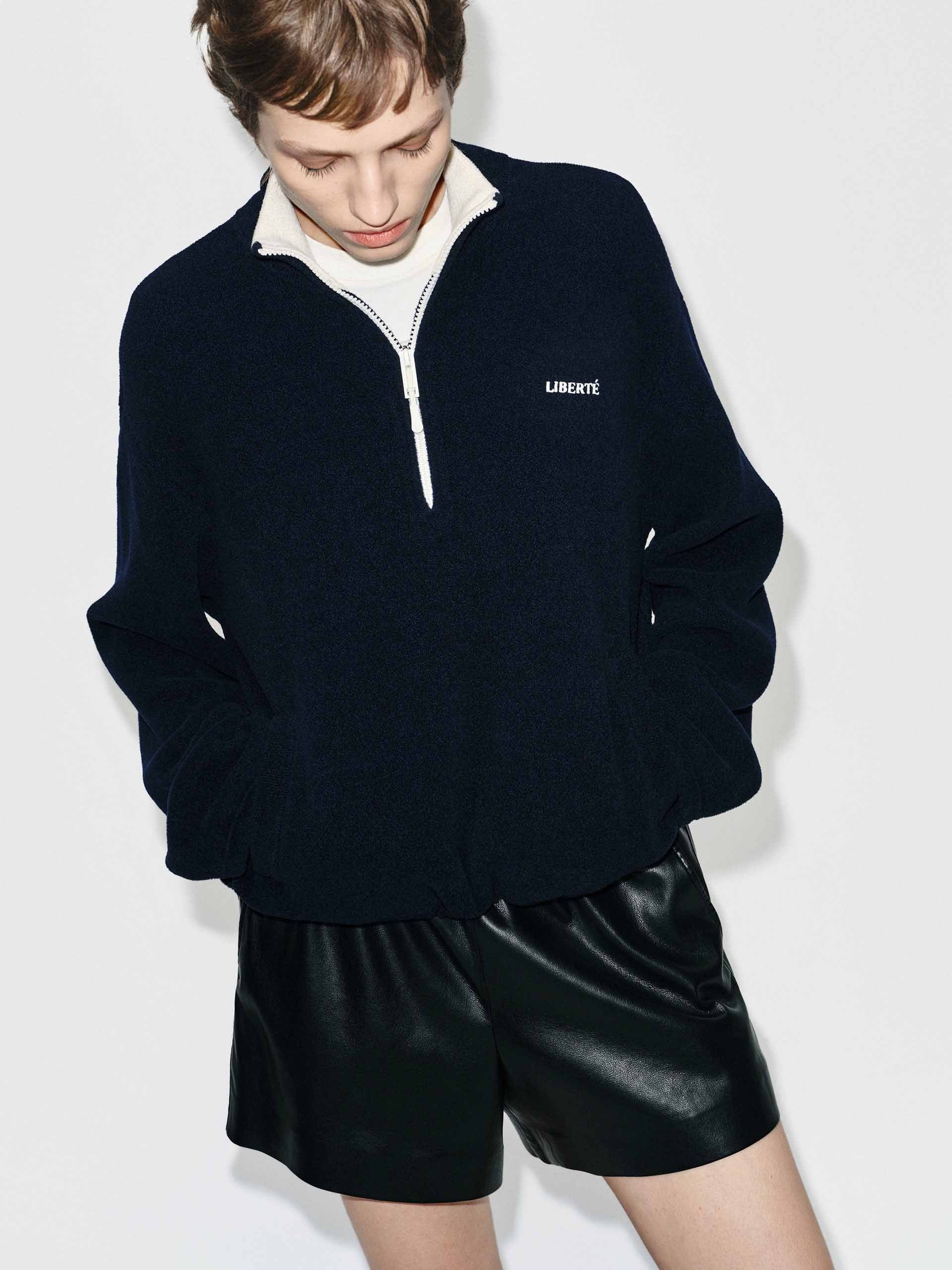 Wool Blend Zipper Sweater