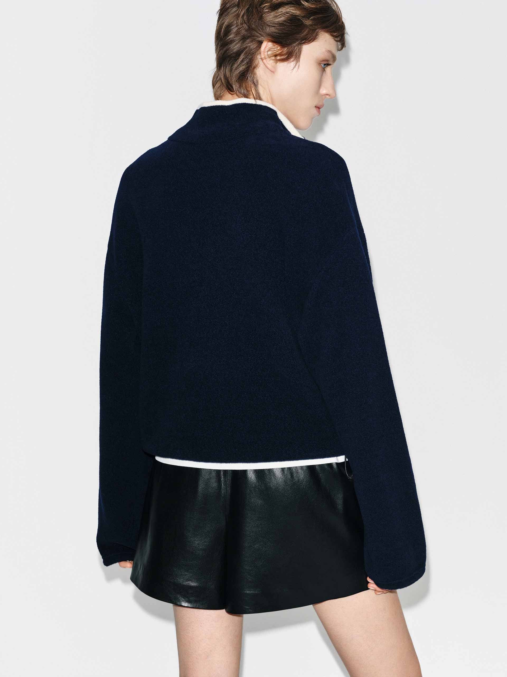 Wool Blend Zipper Sweater