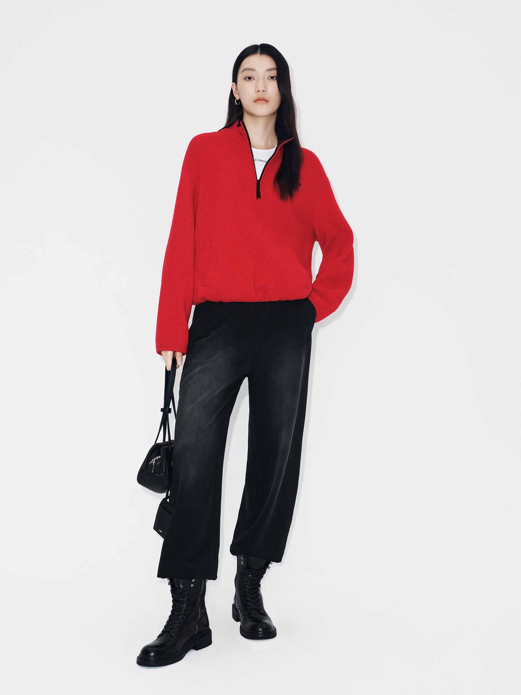 Wool Blend Zipper Sweater