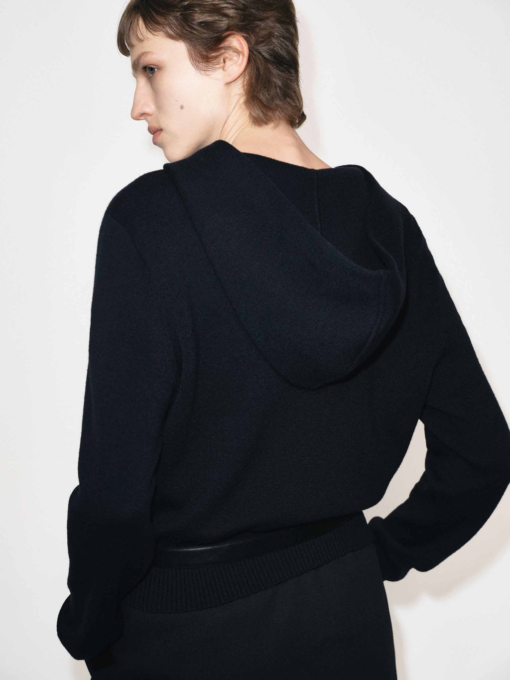 Cropped Hooded Knitted Top