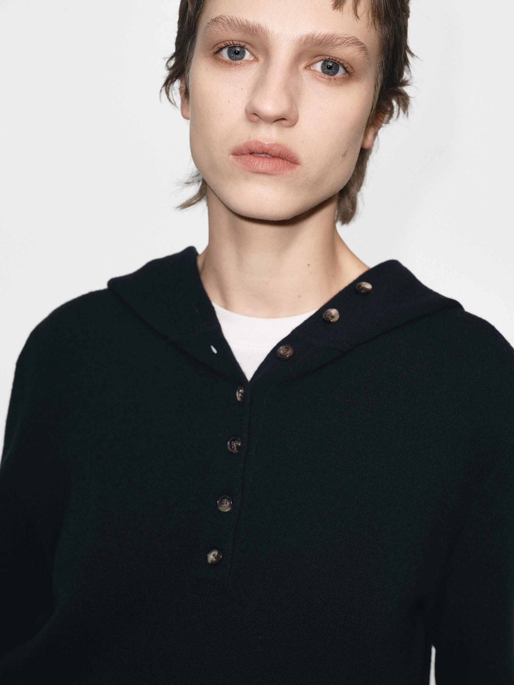 Cropped Hooded Knitted Top
